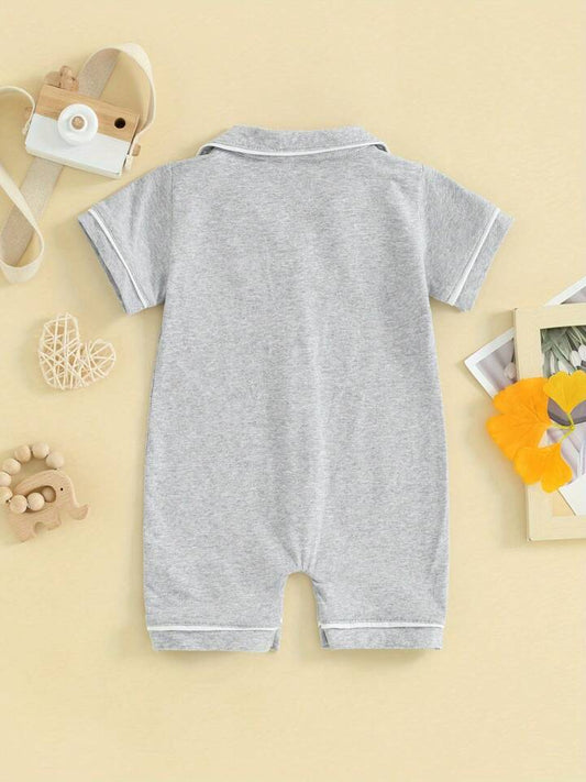 Classic Grey Cotton Baby Romper