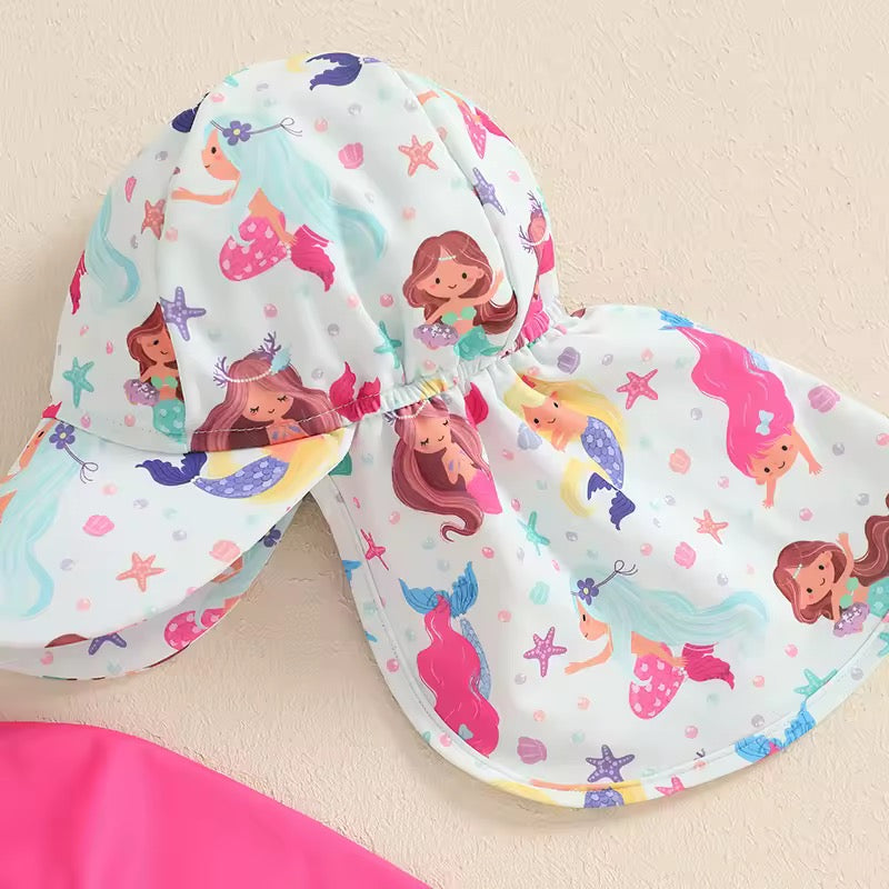 Sea Princess Mermaid Swimsuit & Matching Hat