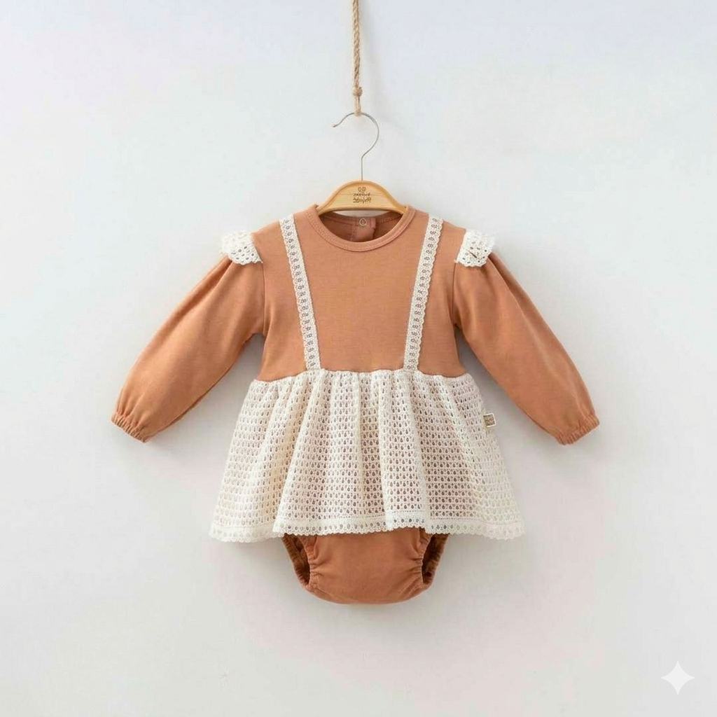 Boho-Chic Lace Layered Baby Bodysuit