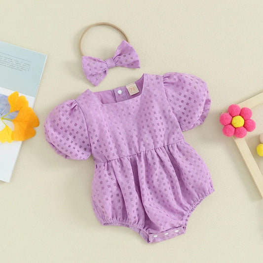 Purple Plaid Summer Romper