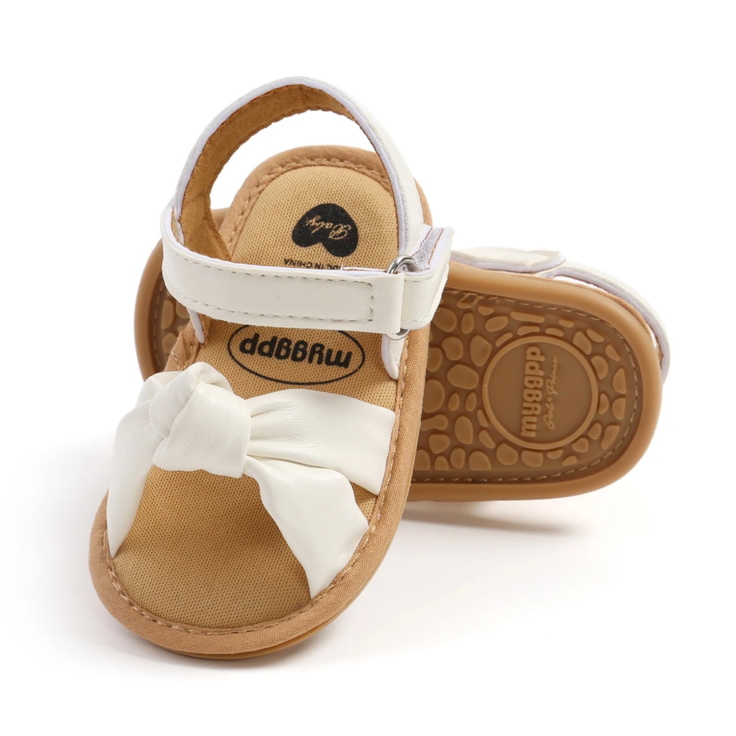 Soft Baby Girls' Bow Knot Sandals-White