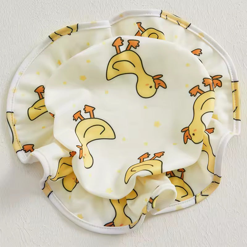 Baby Girl Duck Print Swimwear & Cap Set