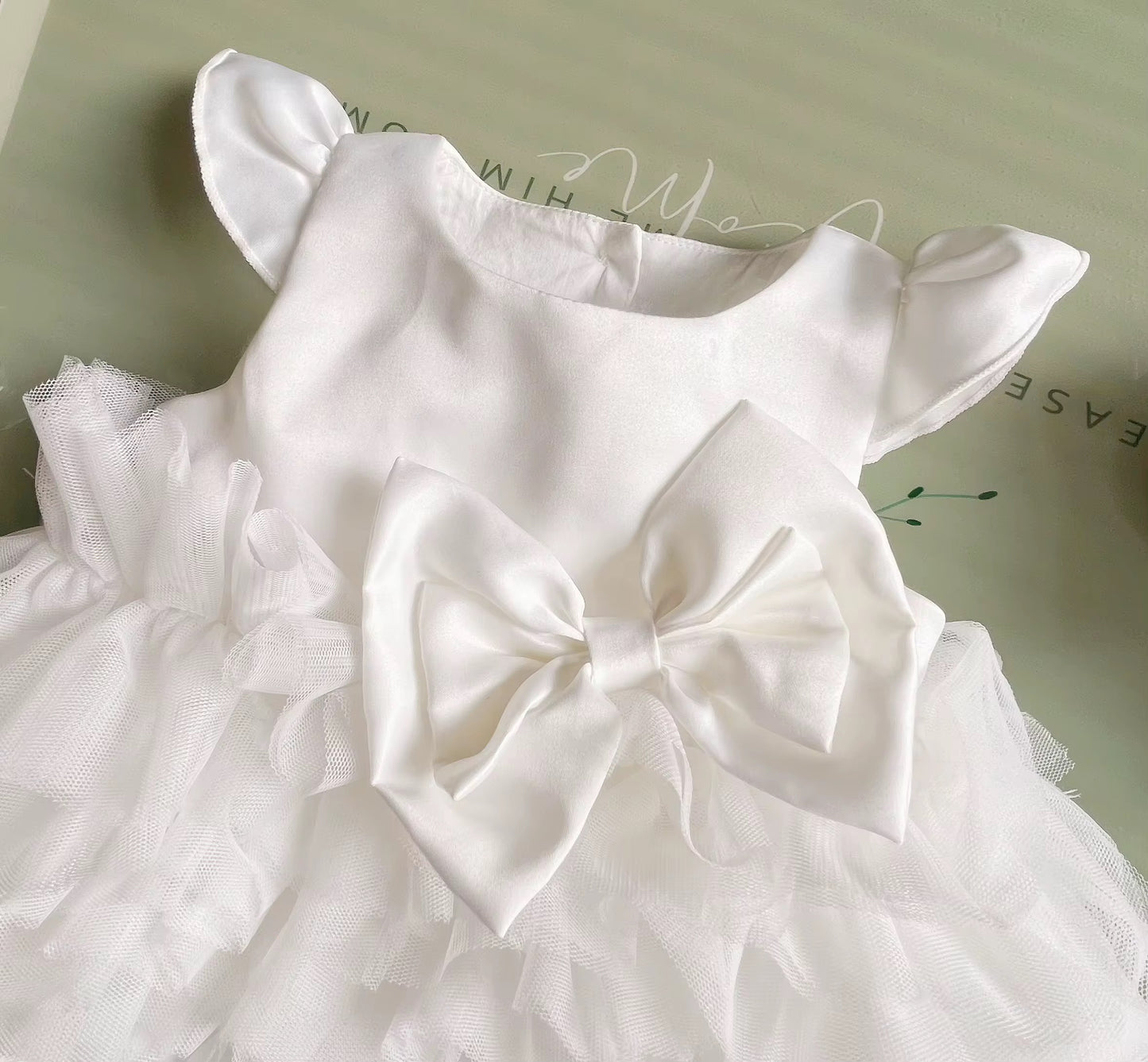 White Party Dress with Big Bow