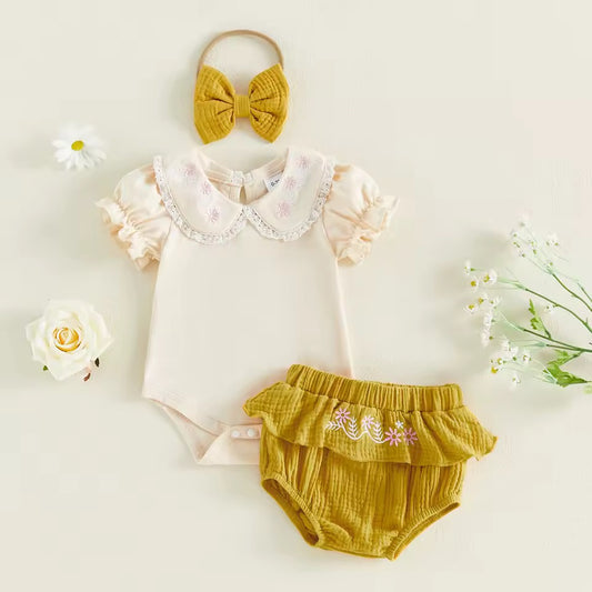 Mustard Two-Piece Set with Headband