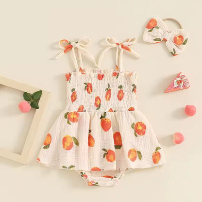 Elegant Apricot Soft Cotton Romper