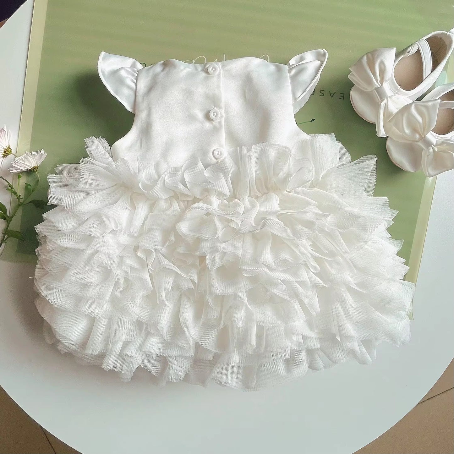 White Party Dress with Big Bow