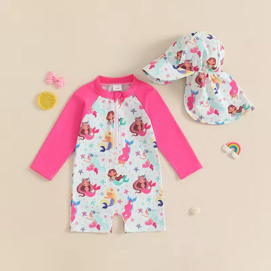 Sea Princess Mermaid Swimsuit & Matching Hat