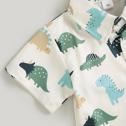 Toddler Dinosaur Print Short Sleeve Summer Set