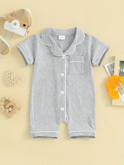 Classic Grey Cotton Baby Romper