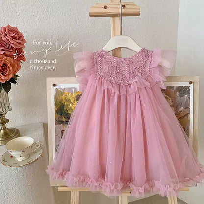 Pink Ruffled Princess Occasion Dress