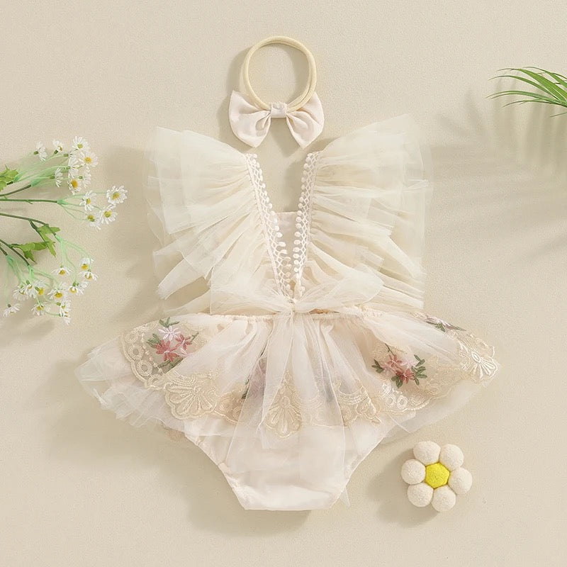 Classy & Soft Floral Princess Romper