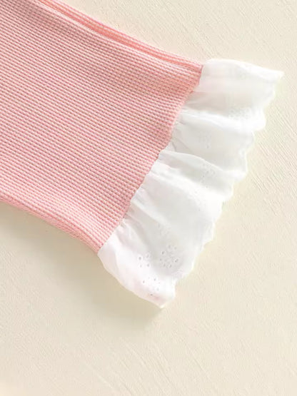 Ruffle Top with Removable Bow & Lace Pants