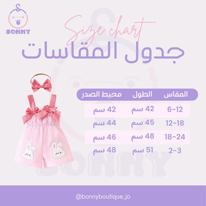 Elegant Pink Plaid Bunny Romper Set