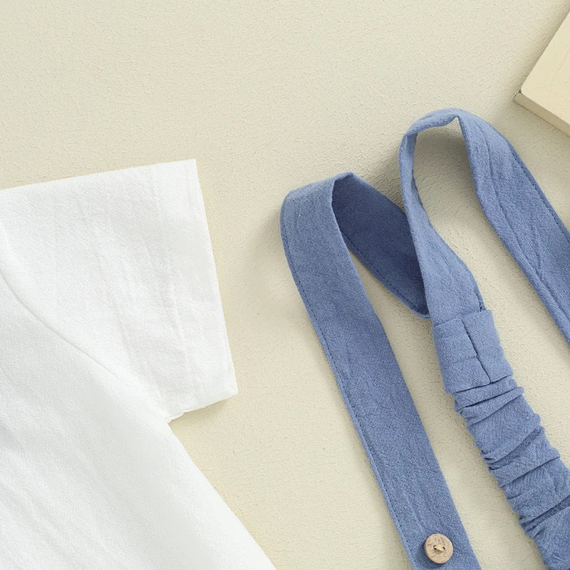 Baby Boy Blue Gentleman Set with Suspenders