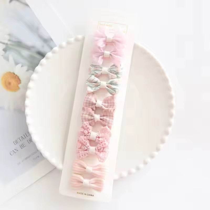 Safe Baby Hair Clips Set (10 Pcs) – Baby Pink & Floral