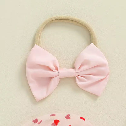 Elegant Heart Romper with Matching Headband