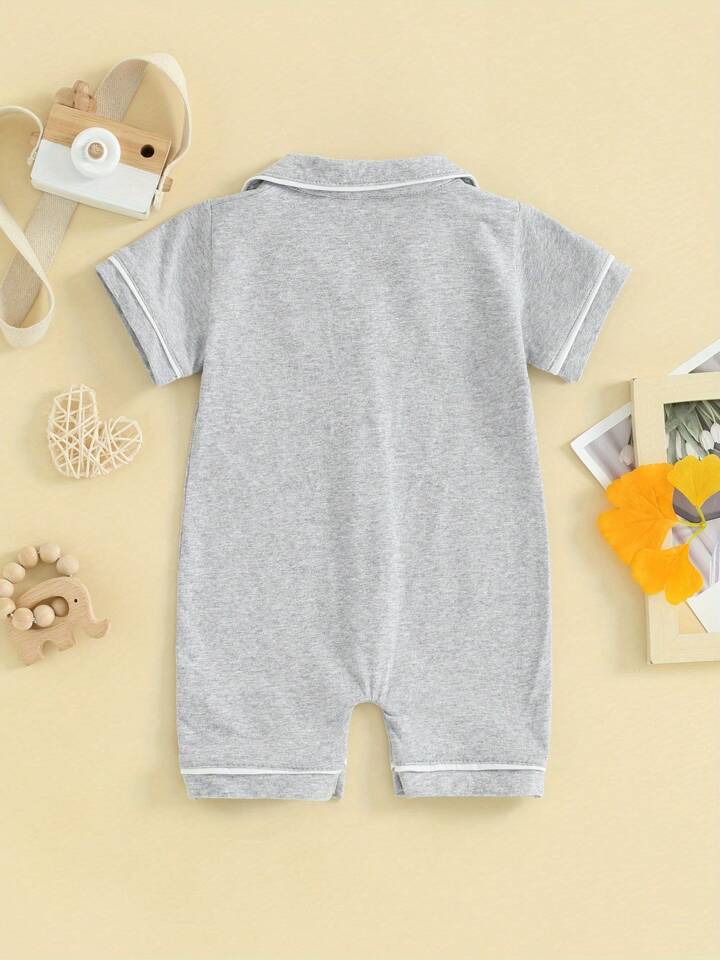 Classic Grey Cotton Baby Romper