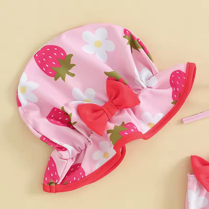 Sweet Strawberry Swimsuit & Matching Hat