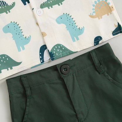 Toddler Dinosaur Print Short Sleeve Summer Set