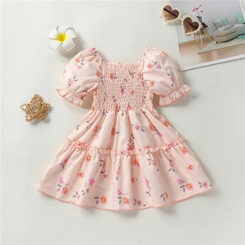 Toddler Girl Pink Floral Summer Dress