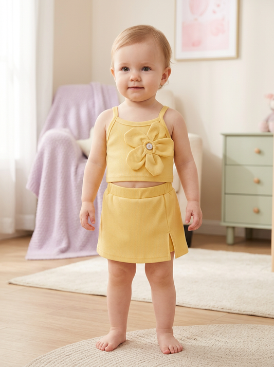 Sunny Flower Elegant Skort Set