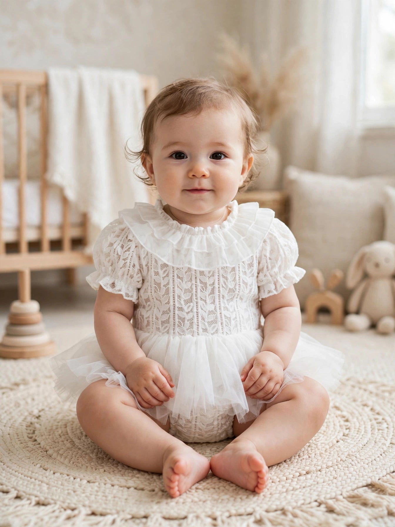 Elegant White Formal Baby Dress