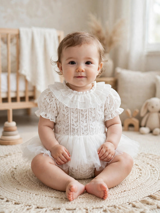 Elegant White Formal Baby Dress