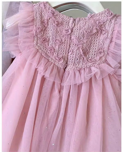 Pink Ruffled Princess Occasion Dress