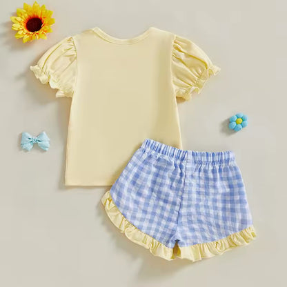 Elegant Sunny Yellow Ruffle Soft Set