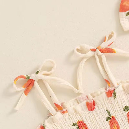 Elegant Apricot Soft Cotton Romper