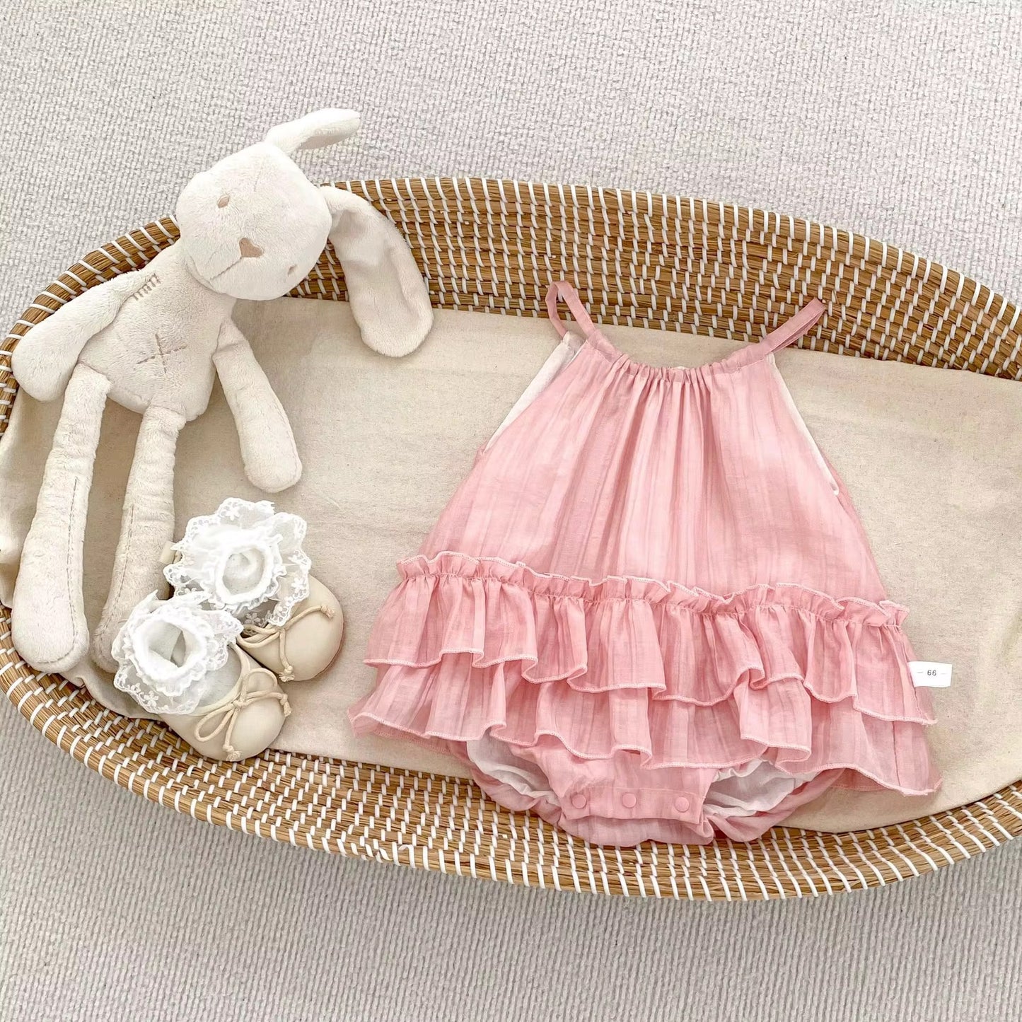 Pink Cotton Dress Romper