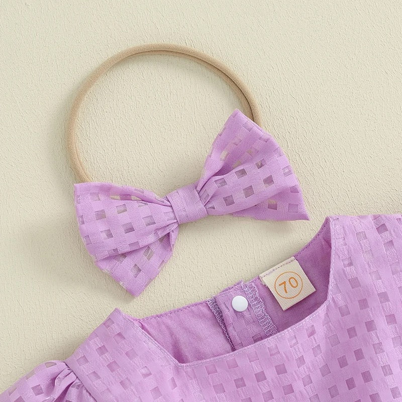 Purple Plaid Summer Romper