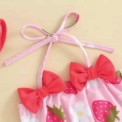 Sweet Strawberry Swimsuit & Matching Hat