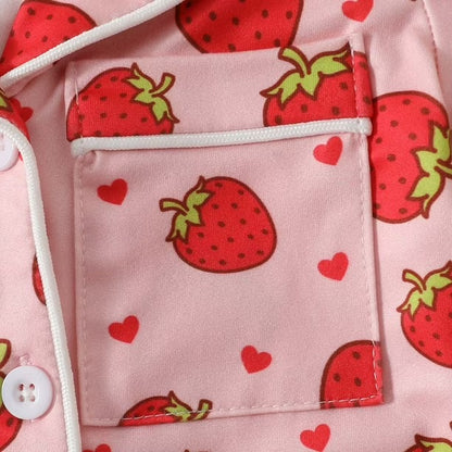 Soft & Chic Strawberry Night-Romper