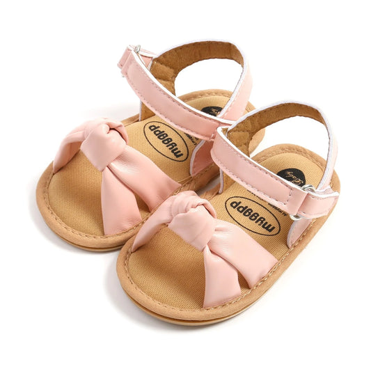 Soft Baby Girls' Bow Knot Sandals-Pink