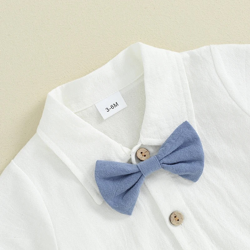 Baby Boy Blue Gentleman Set with Suspenders