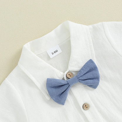 Baby Boy Blue Gentleman Set with Suspenders