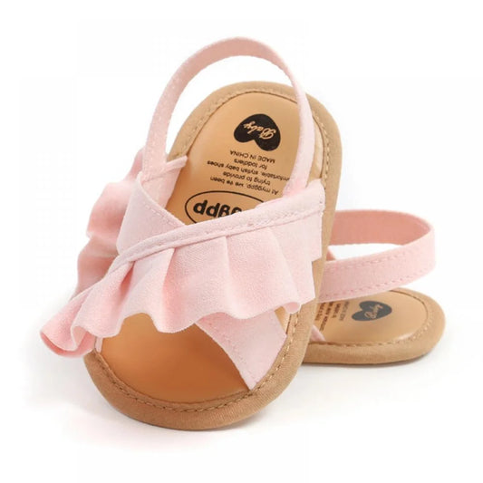 Newborn & Infant Bow Sandals with Ultra-Soft Flexible Sole-pink