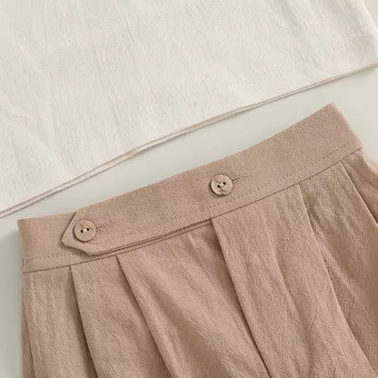 Baby Boy Beige Polo Shirt & Shorts Set