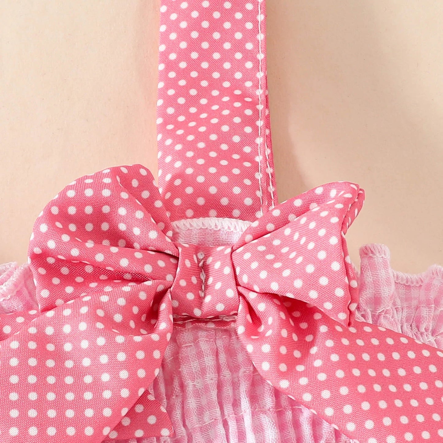 Elegant Pink Plaid Bunny Romper Set