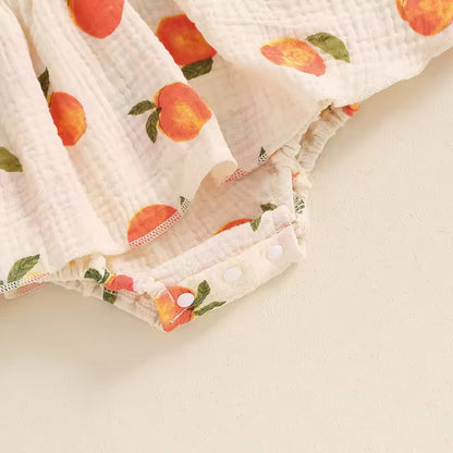 Elegant Apricot Soft Cotton Romper