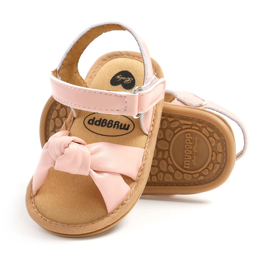 Soft Baby Girls' Bow Knot Sandals-Pink