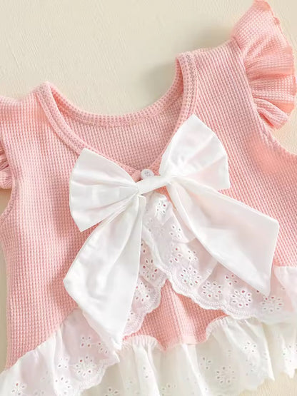 Ruffle Top with Removable Bow & Lace Pants