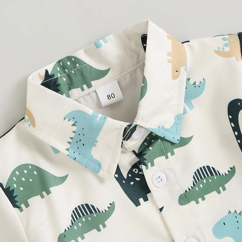 Toddler Dinosaur Print Short Sleeve Summer Set