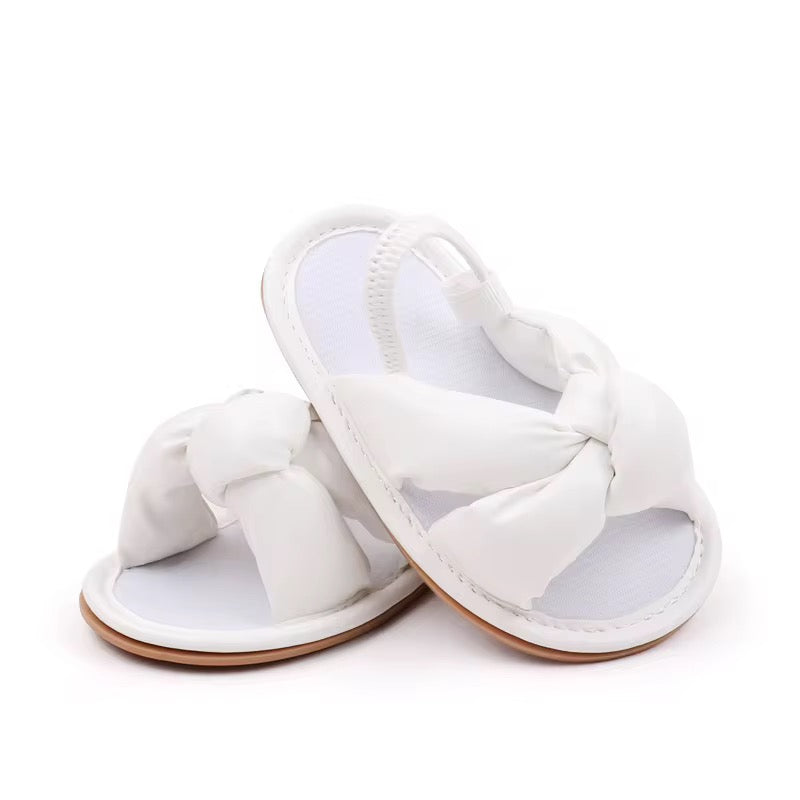 White Knot Strap Baby Sandals