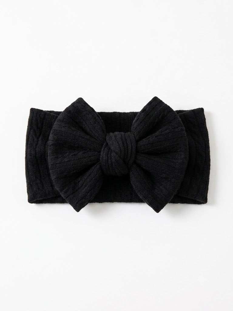 Soft Ribbed Baby Headband – Black