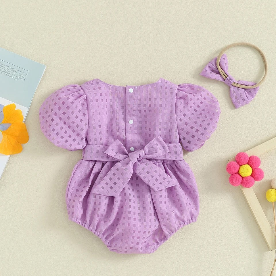 Purple Plaid Summer Romper