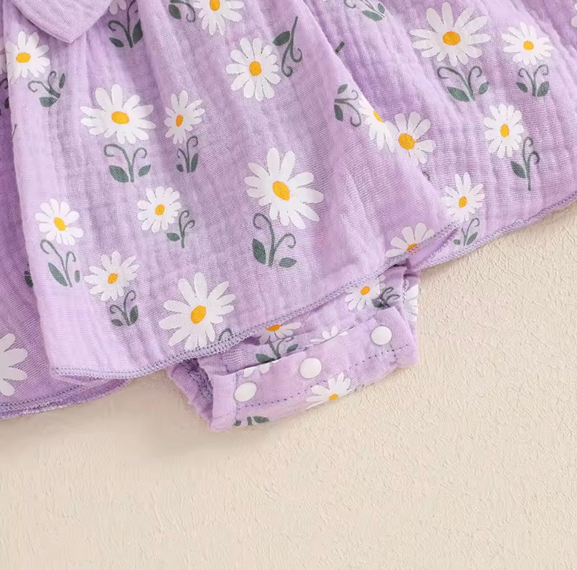 Lavender Floral Cotton Romper for Infant Girls