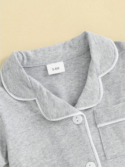 Classic Grey Cotton Baby Romper