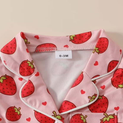 Soft & Chic Strawberry Night-Romper